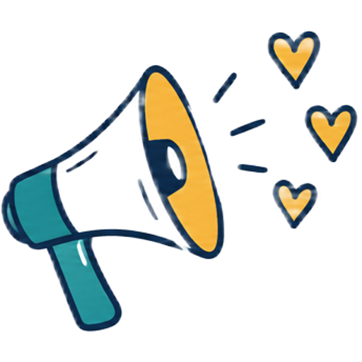 Drawing of a megaphone inviting a community